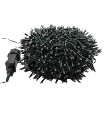 Catena Luminosa Multicolor 1000 Led| Cavo Verde| Funzione Memory |50 metri Uso Esterno IP44