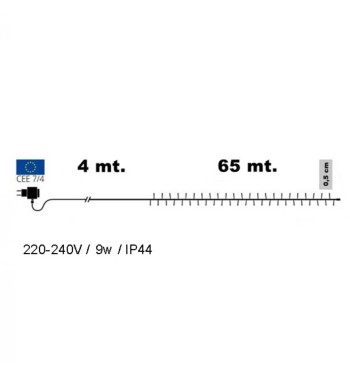 Catena 1300 Luci Led Bianco Freddo Cavo Trasparente Memory Control 65 metri, Uso Esterno