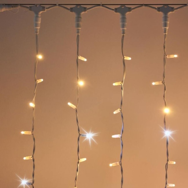 Tenda Luminosa Professionale 2 x 3 m Connettibile | 540 Led Bianco Naturale + 60 Flash | Uso esterno IP67