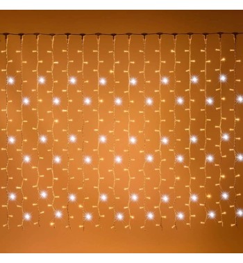 Tenda Luminosa Professionale 2 x 3 m Connettibile | 540 Led Bianco Naturale + 60 Flash | Uso esterno IP67