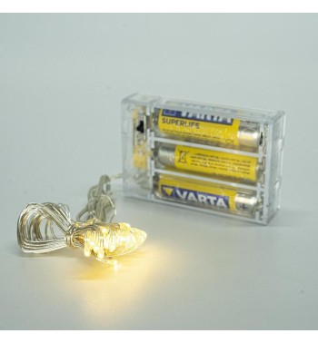 Stringa con 30 Micro Led a Batteria Bianco Caldo Ip44