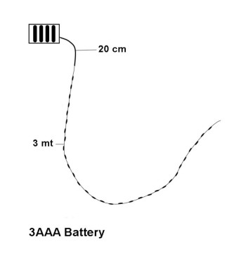 Stringa con 30 Micro Led a Batteria Bianco Caldo Ip44
