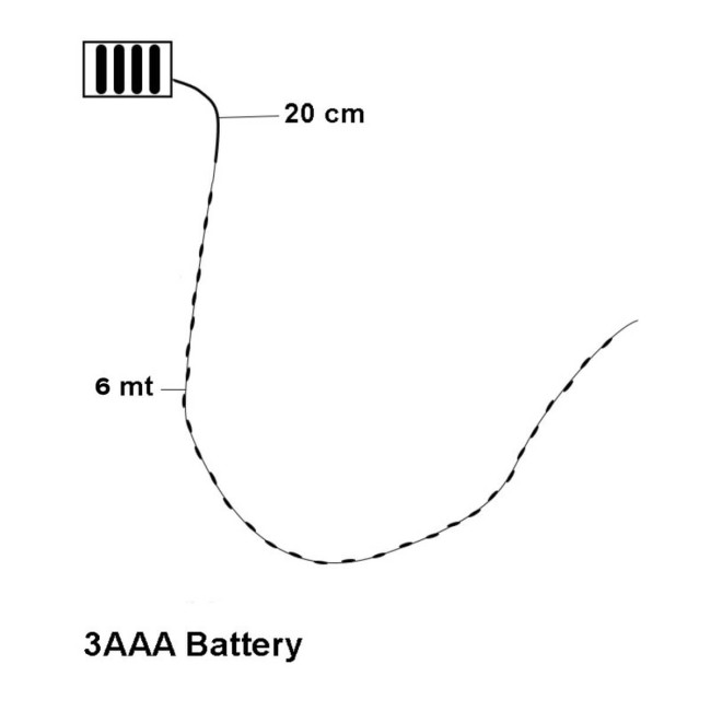 Stringa 60 MicroLed a Batteria 6 m - IP44