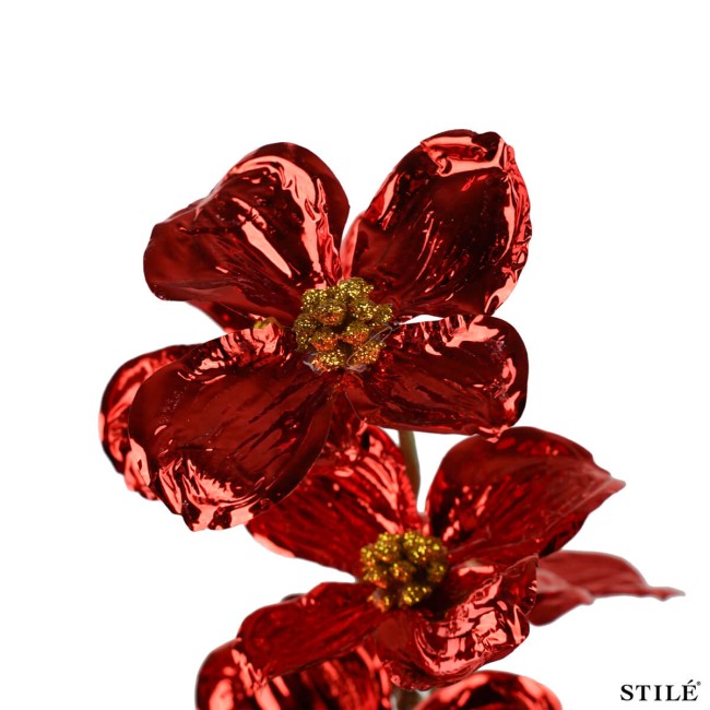 Ramo con Fiori Decorativi 79 cm in Plastica 3 Colori Dsponibili
