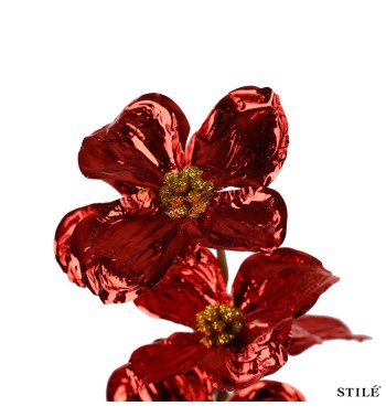 Ramo con Fiori Decorativi 79 cm in Plastica 3 Colori Dsponibili