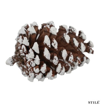 Sacchetto con Pigne Naturali Innevate Decorative 6-10 cm