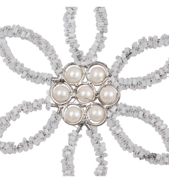 Fiore Natalizio con Perline da Appendere 10 cm