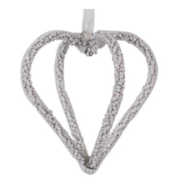 Cuore Natalizio con Perline da Appendere 2 Misure