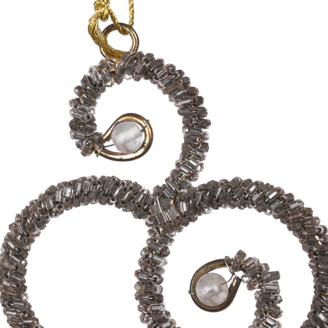 Cuore Natalizio con Perline da Appendere 10 cm