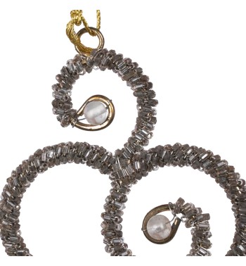 Cuore Natalizio con Perline da Appendere 10 cm