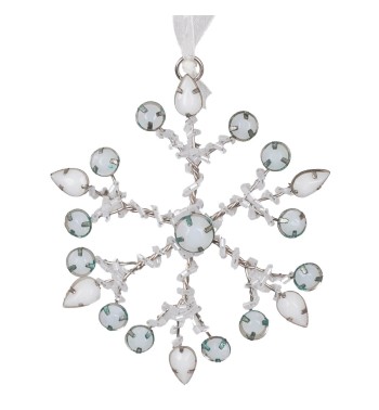 Fiocco di Neve Natalizio con Perline da Appendere