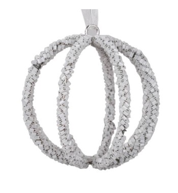 Palla Natalizia con Perline D.8 cm