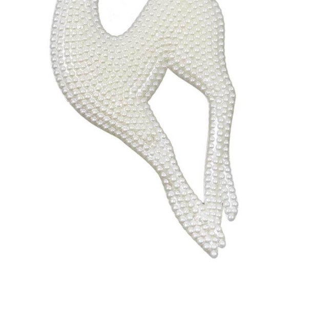 Renna Natalizia da Appendere Perlata H.18 cm