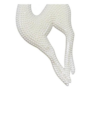 Renna Natalizia da Appendere Perlata H.18 cm