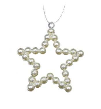 Stella Natalizia da Appendere con Perline H.9 cm