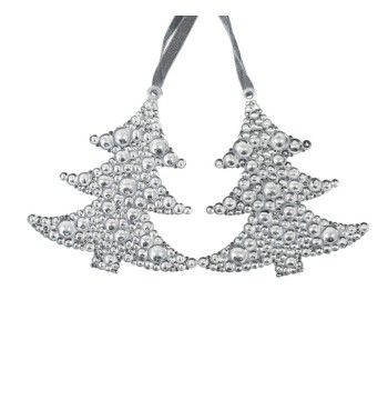 Set 2 Alberelli Natalizi da Appendere Silver