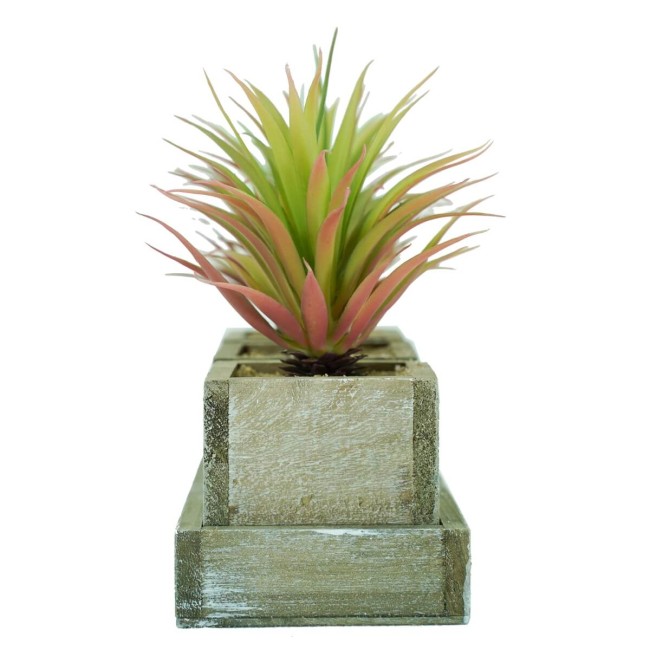 Tre Piantine Verdi Artificiali con Sottovaso H.18 cm