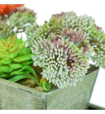 Tre Piantine Colorate Artificiali con Sottovaso H.15 cm