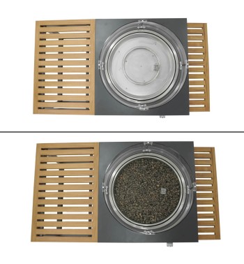 Stufa da Esterno a Gas GPL con Tavolo Integrato in Teak - Helsinki