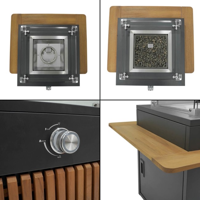 Stufa da Esterno in Teak e Alluminio - Riga