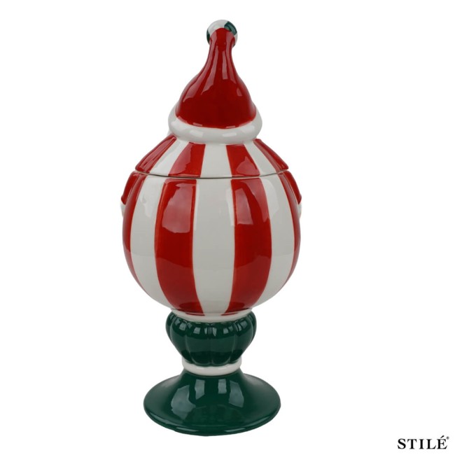 Babbo Natale Porta Biscotti in Porcellana H.26,9 cm 2 Colori