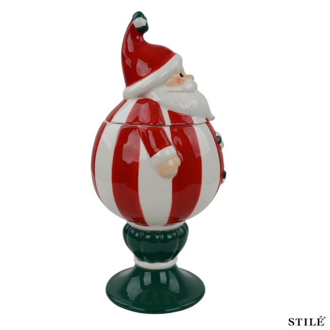 Babbo Natale Porta Biscotti in Porcellana H.26,9 cm 2 Colori