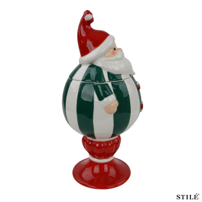 Babbo Natale Porta Biscotti in Porcellana H.26,9 cm 2 Colori