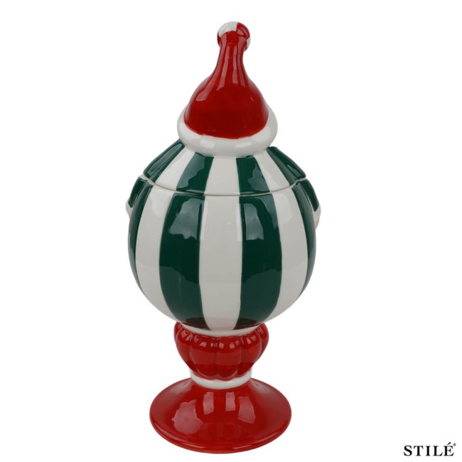 Babbo Natale Porta Biscotti in Porcellana H.26,9 cm 2 Colori