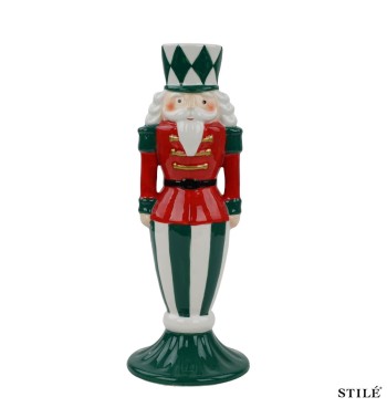 Candelabro Schiaccianoci in Porcellana H.22,5 cm 2 Colori