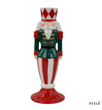Candelabro Schiaccianoci in Porcellana H.22,5 cm 2 Colori