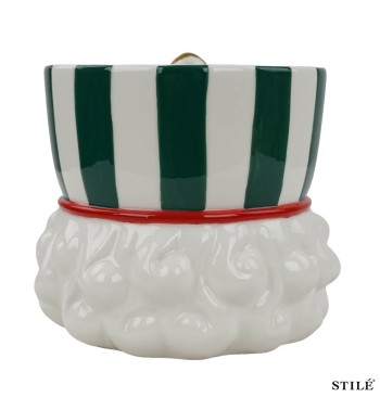 Schiaccianoci Porta Biscotti in Porcellana H.16,8 cm 2 Colori