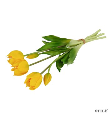 Fascio di 5 Tulipani Artificiali Real Touch 38 cm 7 Colori