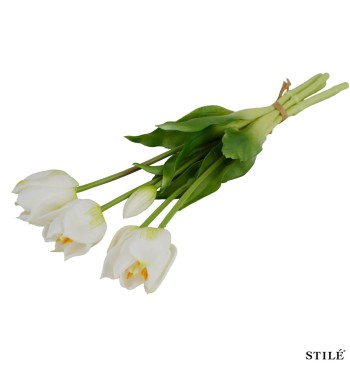 Fascio di 5 Tulipani Artificiali Real Touch 38 cm 7 Colori