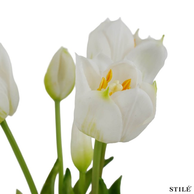 Fascio di 5 Tulipani Artificiali Real Touch 38 cm 7 Colori