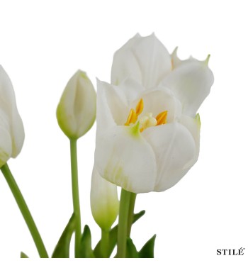 Fascio di 5 Tulipani Artificiali Real Touch 38 cm 7 Colori