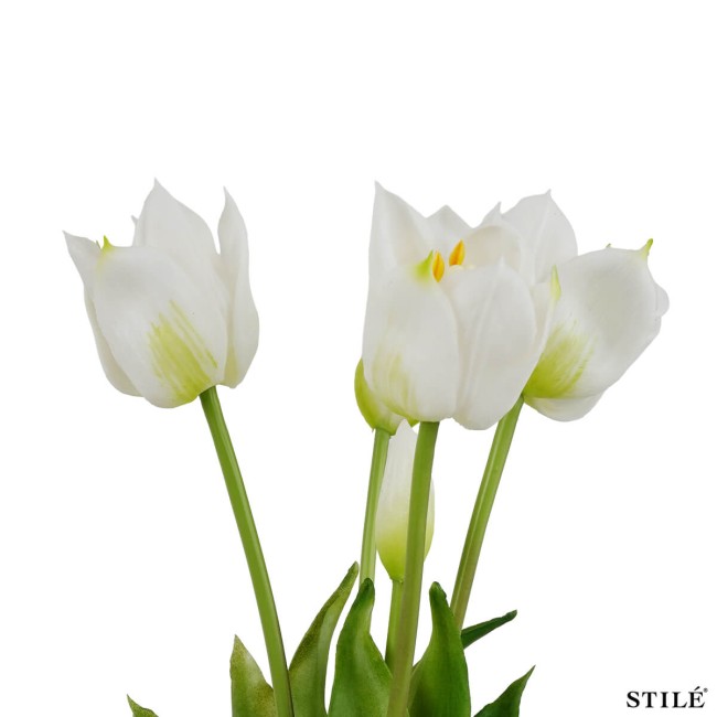 Fascio di 5 Tulipani Artificiali Real Touch 38 cm 7 Colori