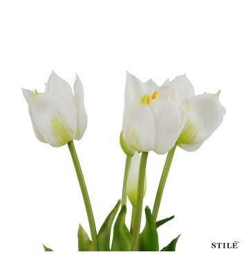 Fascio di 5 Tulipani Artificiali Real Touch 38 cm 7 Colori