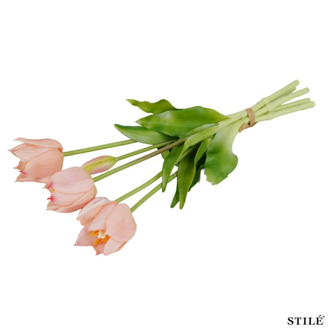 Fascio di 5 Tulipani Artificiali Real Touch 38 cm 7 Colori