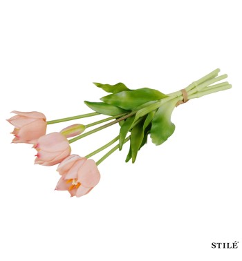 Fascio di 5 Tulipani Artificiali Real Touch 38 cm 7 Colori