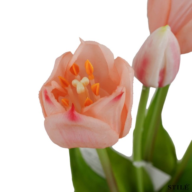 Fascio di 5 Tulipani Artificiali Real Touch 38 cm 7 Colori