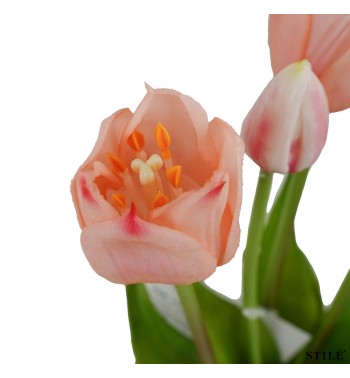 Fascio di 5 Tulipani Artificiali Real Touch 38 cm 7 Colori