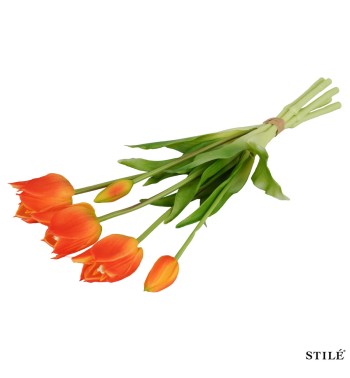 Fascio di 5 Tulipani Artificiali Real Touch 38 cm 7 Colori