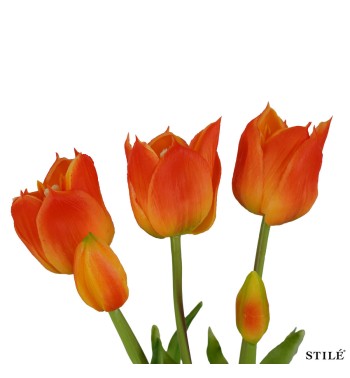 Fascio di 5 Tulipani Artificiali Real Touch 38 cm 7 Colori