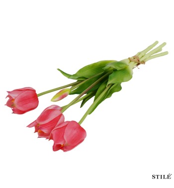 Fascio di 5 Tulipani Artificiali Real Touch 38 cm 7 Colori