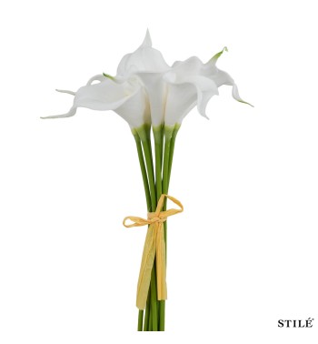 Fascio di 9 Calle Bianche Artificiali Real Touch 38 cm