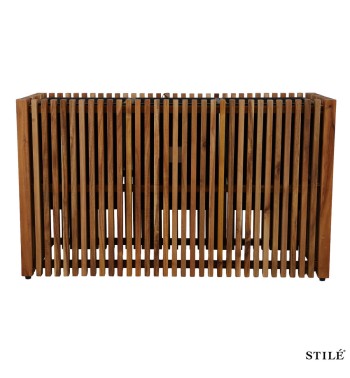 Vaso in Legno di Acacia con Doghe 2 Misure