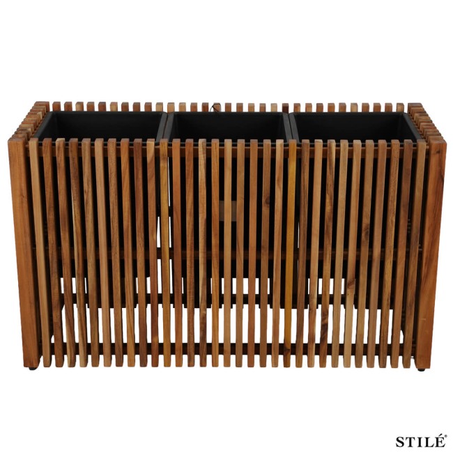 Vaso in Legno di Acacia con Doghe 2 Misure