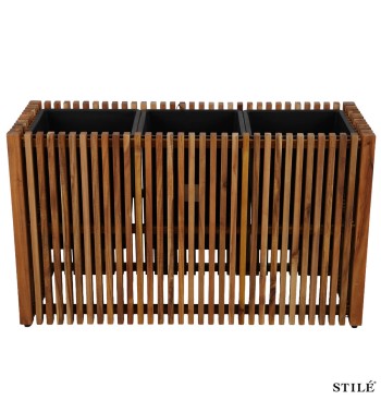 Vaso in Legno di Acacia con Doghe 2 Misure