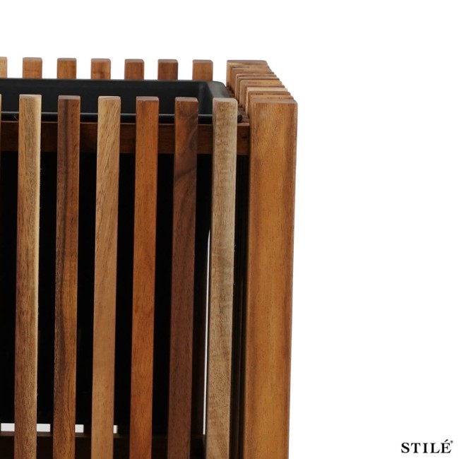 Vaso in Legno di Acacia con Doghe 2 Misure