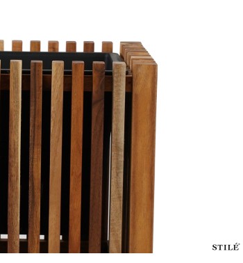 Vaso in Legno di Acacia con Doghe 2 Misure